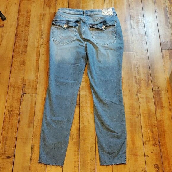 True Religion Halle Skinny Jeans Size 31 Raw Hem Cotton - Picture 9 of 13